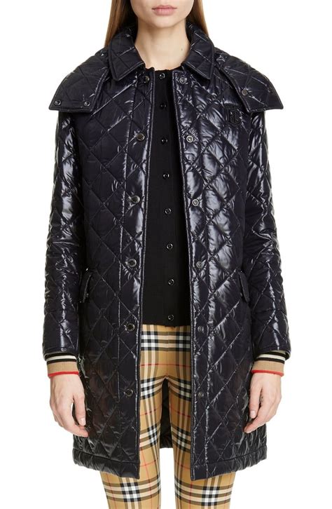 burberry dereham monogram logo quilted coat|burberry coats for women.